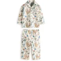 Next Pyjamas ecru / ljusblå / mörkbrun / grön