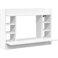 vidaXL Väggmonterat skrivbord vit 105x48x75 cm konstruerat trä