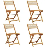 vidaXL Hopfällbara trädgårdsstolar 4 st beige massivt akaciaträ