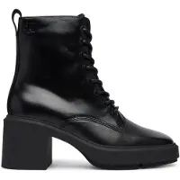 Calvin Klein Leather Platform Block Heel Ankle Boots