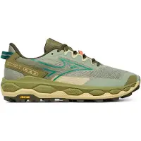 Mizuno - Trailskor - Wave Mujin 11 Sea Spray/Aventurine/Martini Olive för Unisex - Storlek 8 UK - Khaki