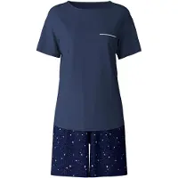 Calida Kort pyjamas marinblå / vit