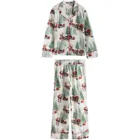 Next Pyjamas ecru / ljusbrun / gran / röd