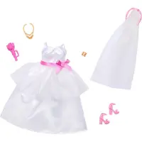 Barbie Clothes Bridal Fashion Pack fr Doll p brllopsdag 1 -outfit med tillbehr fr en fullstndig titt