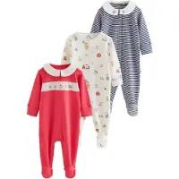 Next Pyjamas kräm / camel / marinblå / röd