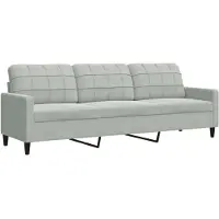 vidaXL 3-sitssoffa ljusgrå 210 cm klädd i sammet