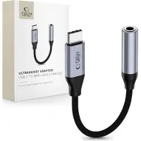 Tech-Protect UltraBoost-adapter USB-C/3.5mm-uttag DAC – järngrå