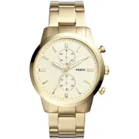 Fossil Herrklocka Townsman Chrono Guldfärgad Creamfärgad urtavla Kvartsarmbandsur FS5348 gyllene