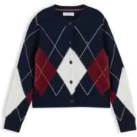 Tommy Hilfiger Kofta ecru / marinblå / rubinröd