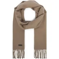 BOSS Italian-made scarf in wool with logo patch