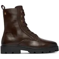 Tommy Hilfiger TH Monogram Leather Lace Up Boots