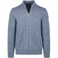 State of Art Cardigan Zip Melange Greyblue Blå Storlek