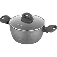 Florina gryta i sten med lock för induktion och gas Lava Stone 16 cm 1,2 l