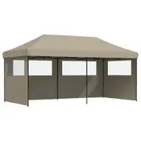 vidaXL Pop-Up Festtält med 3 Väggar, Taupe