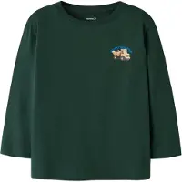 Name it T-shirt 'NMMOBRIAN' blå / mörkbrun / ljusgul / gran