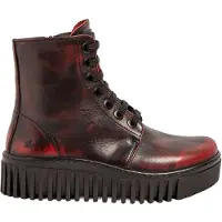Art för kvinnor. 1151713F4003_008 Ankelkängor i läder 1517 Brighton burgundy (39), Hud, 3 till 5 cm, Zip, Casual, Bordeaux