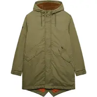 Superdry för män. M5012199C Militärgrön parka (S), Casual, Bomull