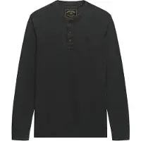 Superdry för män. M6010975A Svart Henley-tröja i vaffelstrikk (S), Casual, Bomull, Lång ärm