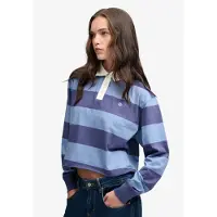 Superdry Athletic Essentials Cropped Stripe Rugby Långärmad Topp