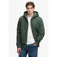 Superdry för män. M2014583A Huvtröja med dragkedja Borg Lined grön (M), Casual, Bomull