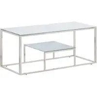 vidaXL Soffbord silver rostfritt stål och härdat glas