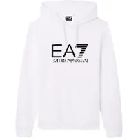 EA7 för män. 7M001413_AF22266 Vit Core Identity hoodie (XL), Casual, Bomull, Lång ärm