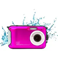 Easypix W3027-P Wave PINK Digitalkamera 30 Megapixel Rosa Väska, inkl. Batteri Bildstabilisering, Vattentät till 3 m, Full HD Video, med inbyggd blixt,