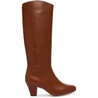 Ralph Lauren för kvinnor. 802P15714002 Emrsyn Tl bruna skinnstövlar (36), Hud, 3 till 5 cm, Ingen, Casual