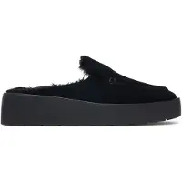 Calvin Klein Suede And Faux Fur Platform Mules