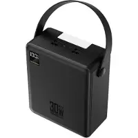 Wozinsky W8-B 100 000 mAh 30 W powerbank med 2 USB-A- och 2 USB-C-portar samt ficklampa – svart
