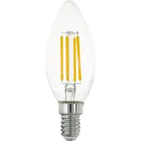Eglo E14 LED C35 klar glödlampa med varmt vitt ljus