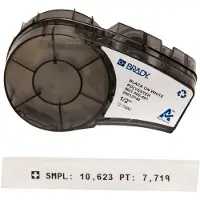 Brady M21-500-461-AW polyestertejp | svart text - vit tejp | 12,7mm x 6,40m (original)