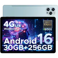 Doogee TAB G6 Surfplatta 11 tum Android 16 Surfplattor, 30 GB + 256 GB / 2 TB, 8000 mAh & T7250 Octa Core, 4G LTE + 2 Högtalare grå färg