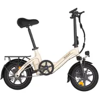 Electric Ride Bodywel T16PRO Vikbar Elcykel Med Bakre Pakethållare 36V7.8AH Batteri 250W Motor Urban Pendling E-cykel 14 Tums Däck Utomhus Elcykel beige
