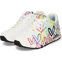 SKECHERS Låg sneaker 'UNO-SPREAD THE LOVE' turkos / rosa / svart / vit