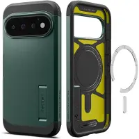 Spigen Tough Armor Mag MagSafe-fodral för Google Pixel 11 Pro – mörkgrönt