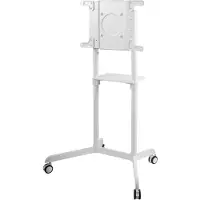 VivoLink Mobile stand - Vagn - Antistöld - för LCD-TV/välvd LCD-TV - kraftigt stål - vit - skärmstorlek: 37-70