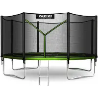 Neo-Sport 3,74 m (12 fot) Trädgårdstudsmatta med utomhusskyddsnät och stege Neo-Sport