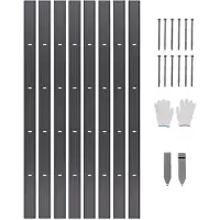 Vevor metall landskapskant, 8-pack 72 tum rostbeständig aluminiumlegering landskapskant, böjbar trädgårdskant, kraftig gräsmatta kantstaket för blomsterrabatt gårdsgång