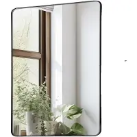 Vevor Väggmonterad sminkspegel, 0,15" tjock, 22" x 30" spegel med aluminiumram och explosionssäker film, reptålig spegel med Z-formad konsol, passar för badrum/sovrum/vardagsrum