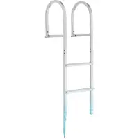 Vevor Avtagbar bryggstege, 4 steg, pontonbåtsbadstege i aluminiumlegering, med halkfria breda steg, 227 kg viktkapacitet, snabbkopplingsdesign, för sjöbad, pool, båt, marin ombordstigning