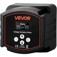 Vevor Dubbel batteriisolator, 12V 300 Amp, Manuellt och automatiskt VSR spänningskänsligt relä med LCD-skärm, Smart batteriisolator för litium- och blybatterier, för bil, lastbil, husbil, UTV, ATV, bå