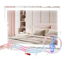 Vevor Lighted Makeup Mirror 3 Color med Bluetooth USB Desktop Väggfäste 21,7 tum