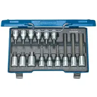 Gedore IN 19 LKM Hylsnyckel-bitsinsats-set 1/2 15 delar 6129360