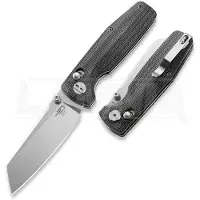Bestech Slasher - Stonewash - Micarta fällkniv, svart