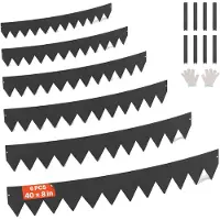 Vevor stålkantlist, 6-pack 40 x 8 tum rostbeständig metallkantlist, böjbar trädgårdskant, kraftig gräsmatta, enkel att installera, rabattgångavdelare svart