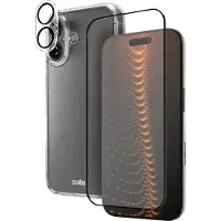 SBS -set med D3O-teknik för iPhone 16 - fodral + glasskärm och kameraskydd - transparent