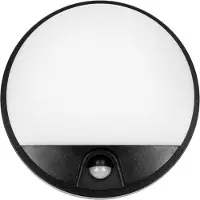 Adviti AGAT LED vägglampa 15W, utomhusarmatur med rörelsesensor, 140°, 1100 lm, IP54, 4000K, svart, AD-OP-6112BLPMR4