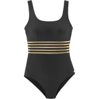 LASCANA Baddräkt mörkbeige / guld / svart