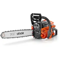 Vevor Bensindriven motorsåg 457,2 mm 52CC 2 kW 2-taktsmotor bensindriven motorsåg, för träkapning, trädbeskärning och markröjning, gasreglagesynkroniserad choke, motorsåg med halkfritt handtag och dub